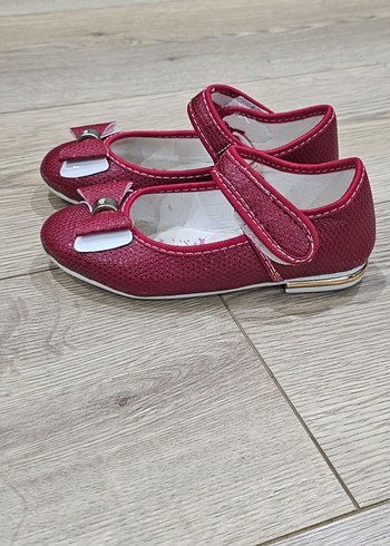 Kız Çocuk Kırmızı Tokalı Babet Ayakkabı - Görsel 4