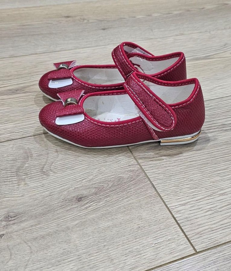 Kız Çocuk Kırmızı Tokalı Babet Ayakkabı - Görsel 4