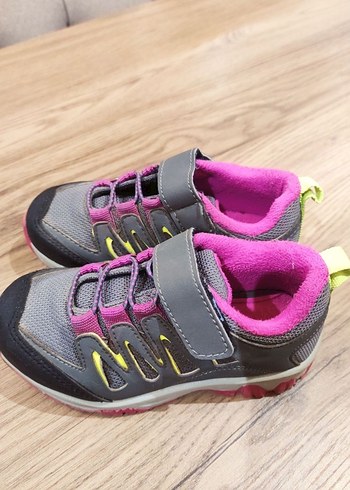 Kız Çocuk Gri Çok Renkli Cırt Cırtlı Spor Ayakkabı - Görsel 2