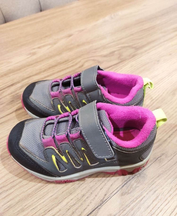Kız Çocuk Gri Çok Renkli Cırt Cırtlı Spor Ayakkabı - Görsel 2