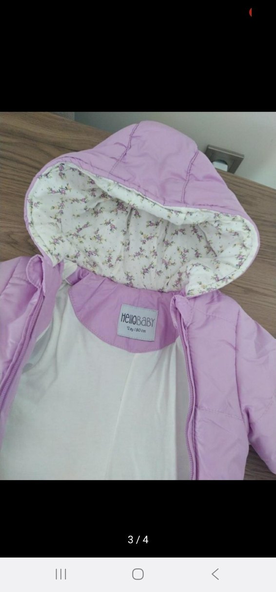 Mor Fermuarlı Bebek Kız Tulumu - Görsel 3