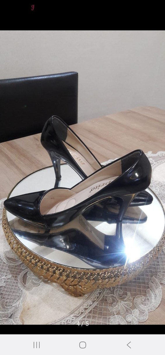 Siyah Stiletto Topuklu Kadın Ayakkabı - Görsel 2