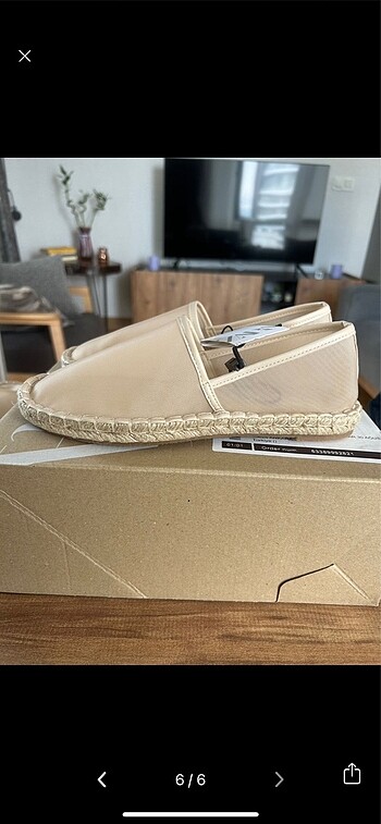 Zara file espadril düz sandalet - Görsel 6