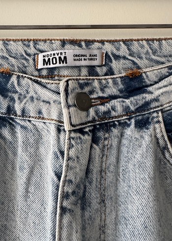 Gri Bol Kesim Midi Kot Pantolon - Görsel 2