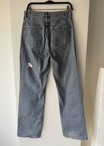 Gri Kadın Denim Bol Kesim Pantolon - Görsel 2