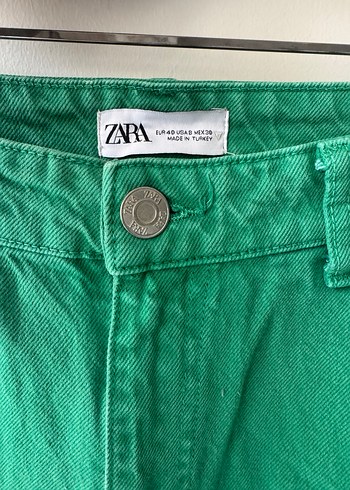 Yeşil Midi Keten Kadın Pantolon - Görsel 2