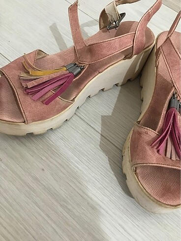 38 Beden pembe Renk Dolgu topuk ayakkabı