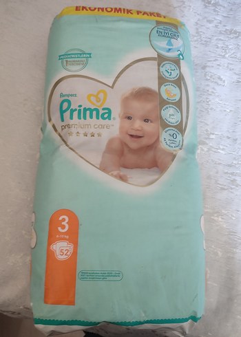 Prima Premium Care Bebek Bezi 3 Numara 52 Adet