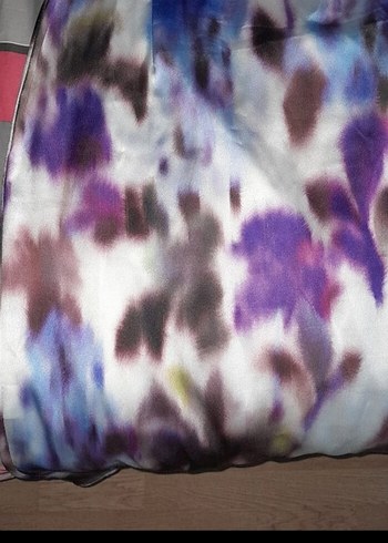 Mor Tie-Dye Straplez Mini Elbise - Görsel 8