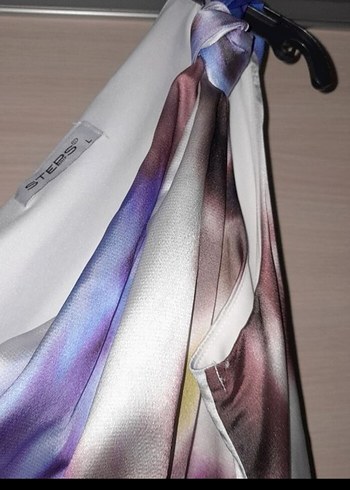 Mor Tie-Dye Straplez Mini Elbise - Görsel 6