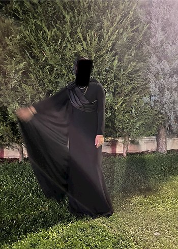 38 Beden siyah Renk Siyah Uzun Kol Drapeli Abiye Elbise