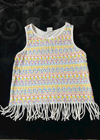 Kız Çocuk Çizgili Kolsuz Gömlek - Görsel 2