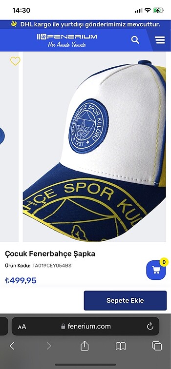 Fenerbahçe orjinal şapka