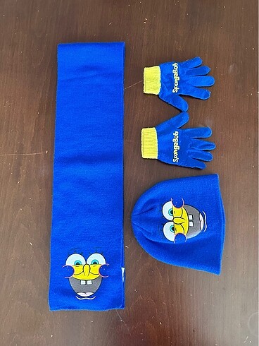 1-2 Yaş, 19 cm Beden Spongebob atkı bere seti