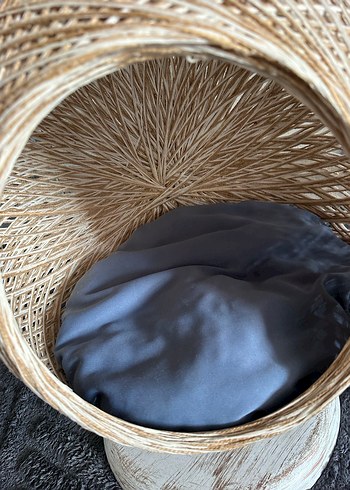 Hasır Kedi Yuvası Gri Minderli - Görsel 7