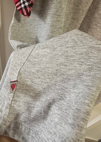 Gri Nakışlı penye Kadın Sabahlık - Görsel 8