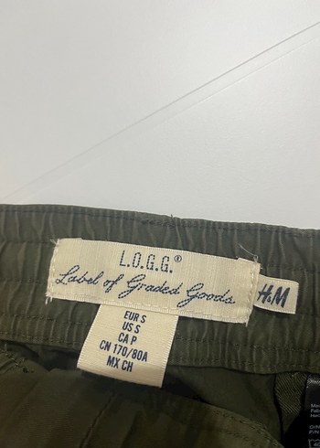 s Beden H&M Haki Renk Cepli Paraşüt Kumaş Kapri