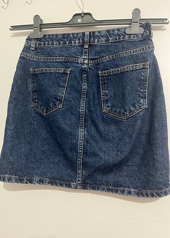 36 Beden Lacivert Denim Mini Etek