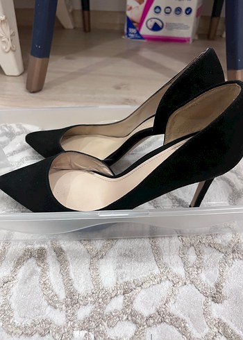 37 Beden siyah Renk Siyah Süet Piliseli Stiletto Topuklu Kadın Ayakkabı