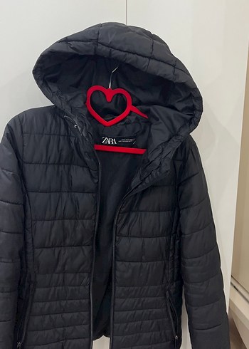 m Beden siyah Renk Siyah Fermuarlı Kadın Kışlık Mont zara