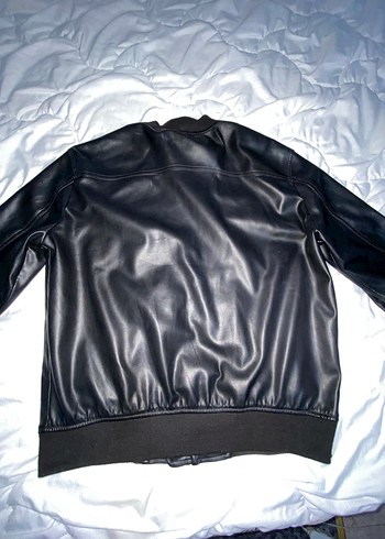 Erkek Deri Ceket Siyah Fermuarlı - Görsel 2