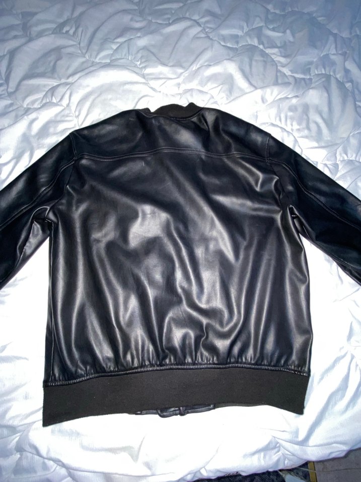 Erkek Deri Ceket Siyah Fermuarlı - Görsel 2