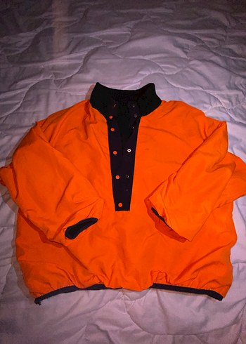 Düğmeli Siyah. turuncu   kadın çift taraflı Mont - Görsel 4