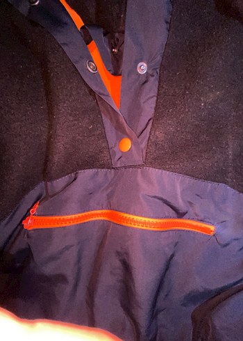 Düğmeli Siyah. turuncu   kadın çift taraflı Mont - Görsel 3