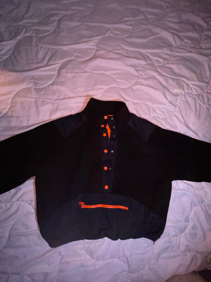 Düğmeli Siyah. turuncu   kadın çift taraflı Mont - Görsel 2