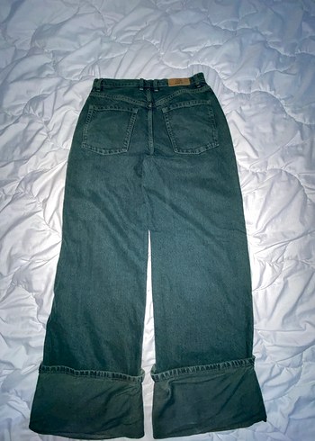 Gri-Yeşil Loose Fit Denim Kadın Pantolon - Görsel 2