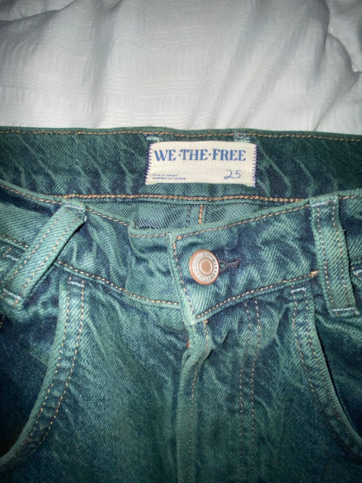 Gri-Yeşil Loose Fit Denim Kadın Pantolon - Görsel 3