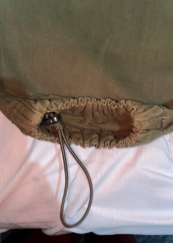 Kadın Haki Bol Kesim Kemerli Pantolon - Görsel 5