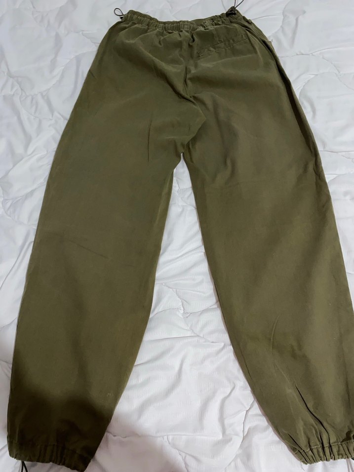 Kadın Haki Bol Kesim Kemerli Pantolon - Görsel 3