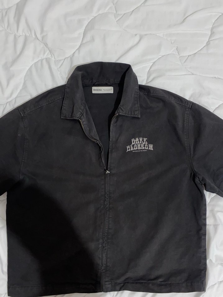 Siyah Kısa Kollu Erkek Keten Gömlek - Görsel 2