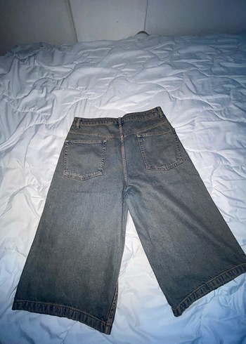 Kadın Gri Bol Kesim Midi Kot Pantolon - Görsel 2