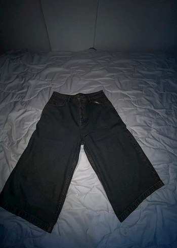 Kadın Gri Bol Kesim Midi Kot Pantolon - Görsel 3