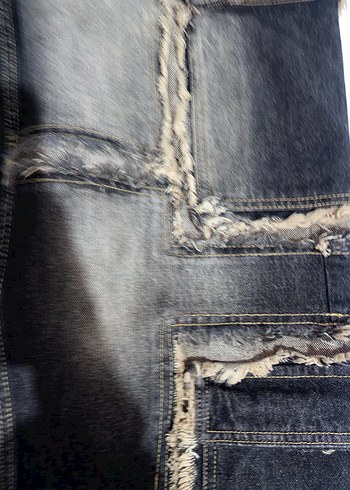 Kemer Detaylı Rahat Kesim Kadın Kot Pantolon - Görsel 3