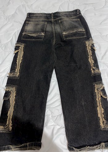 Kemer Detaylı Rahat Kesim Kadın Kot Pantolon - Görsel 2