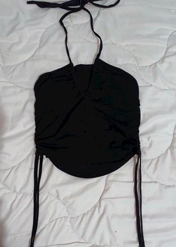 Siyah Drapeli Halter Yaka Bustiyer - Görsel 3