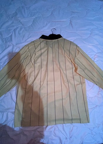 sarı siyah çizgili kadın oversize forma - Görsel 2