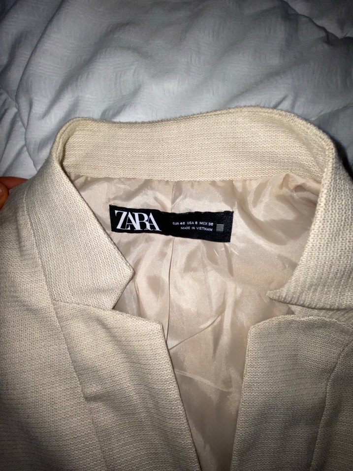 Bej Kadın Keten Blazer Ceket - Görsel 3