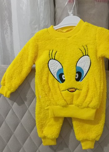 Renkli Tweety Desenli Sarı Çocuk Pijama Takımı - Görsel 3