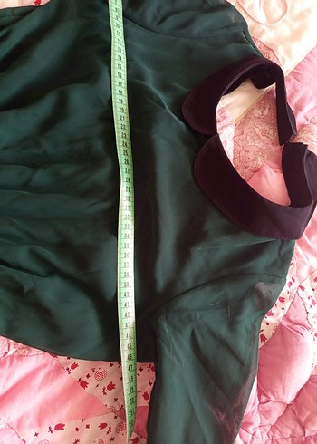 Yeşil Midi Kolye Yaka şifon Elbise - Görsel 6