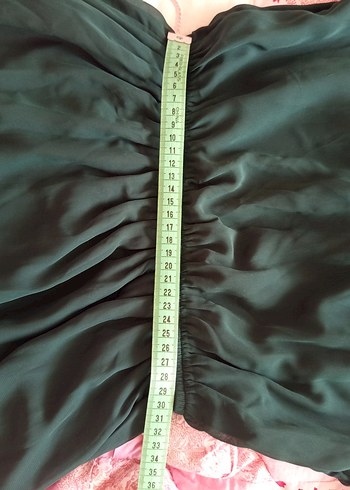 Yeşil Midi Kolye Yaka şifon Elbise - Görsel 5