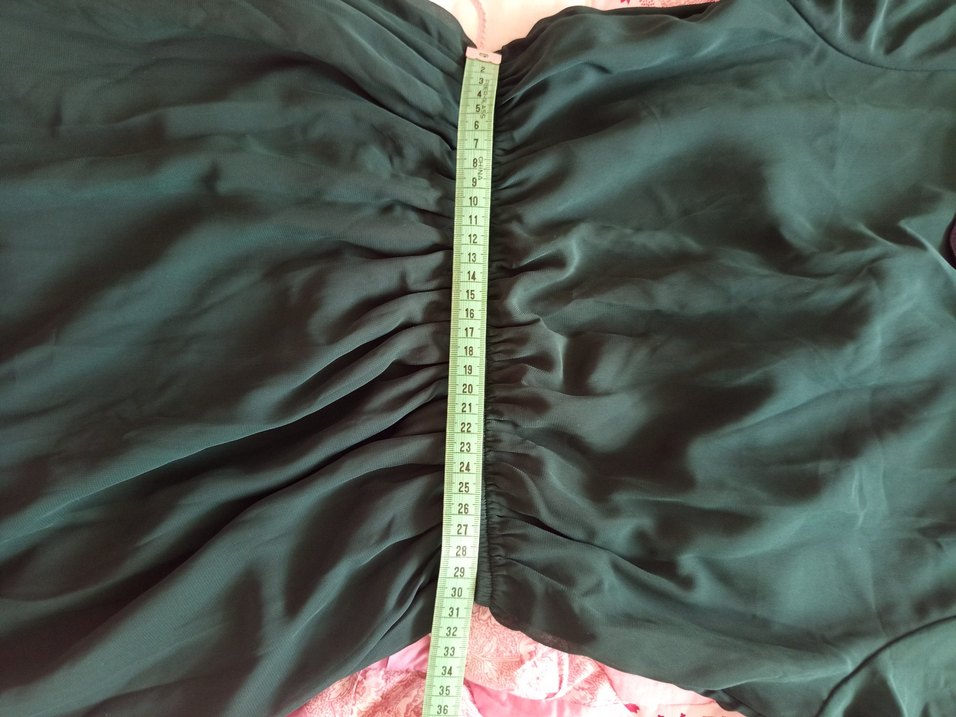 Yeşil Midi Kolye Yaka şifon Elbise - Görsel 5