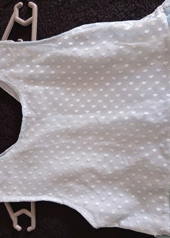 Kız Çocuk Mavi Kolsuz Pilili Elbise - Görsel 2