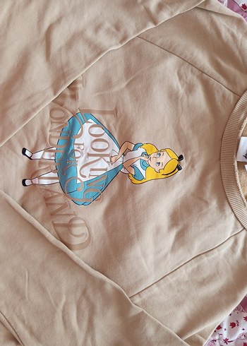 Bej Baskılı Kadın Sweatshirt - Görsel 2