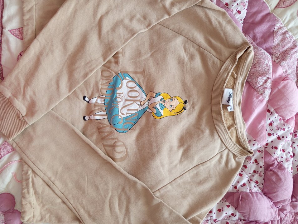 Bej Baskılı Kadın Sweatshirt - Görsel 2