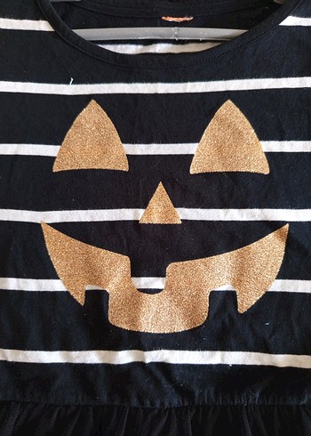 Kız Çocuk Siyah Çizgili Uzun Kollu Elbise - Görsel 3