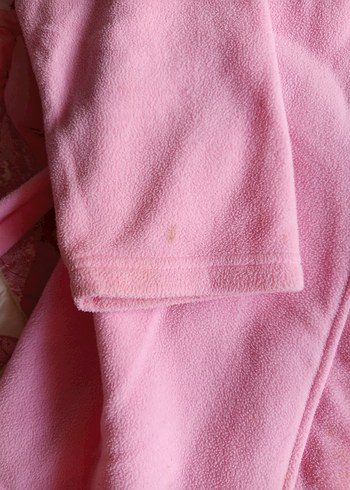 Kız Çocuk Pembe Nakışlı Polar Bornoz-Sabahlık - Görsel 3